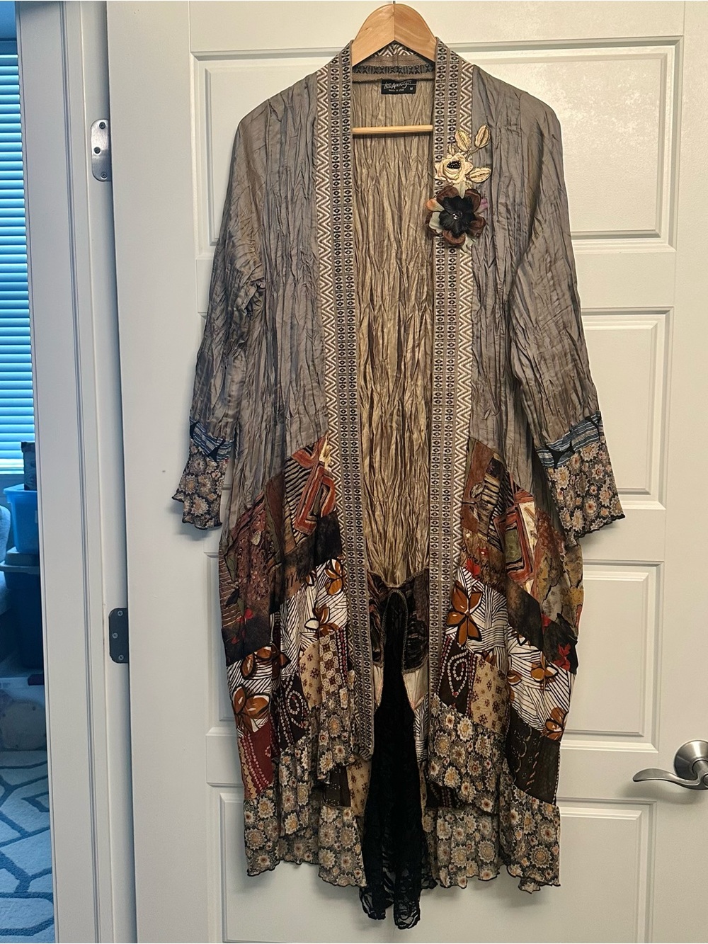 Vintage Lee Anderson Boho Open Front Cardigan Sz M
